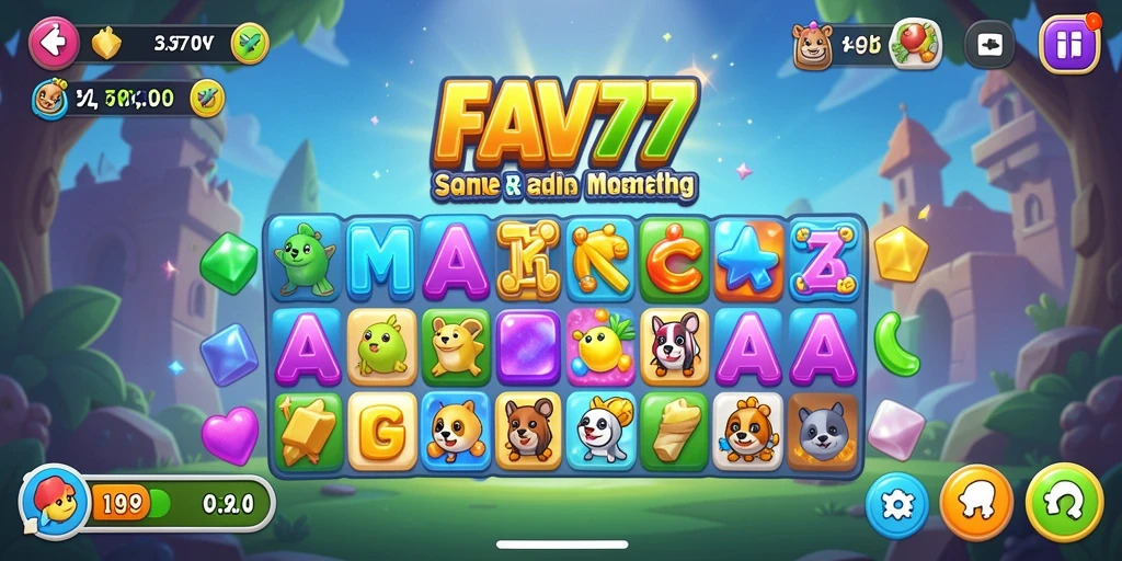 Tampilan gameplay seru di FAV77 dengan tantangan Match-3.