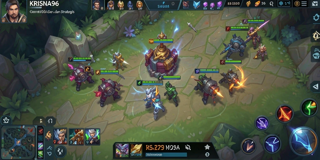 Screenshot gameplay KRISNA96 dengan pertarungan tim yang intens.