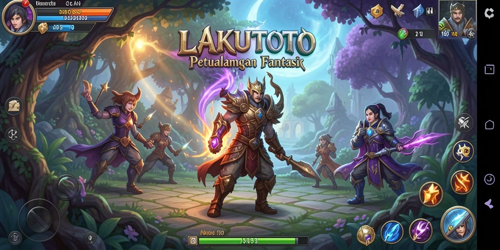 Tangkapan layar gameplay <strong>LAKUTOTO</strong> yang menampilkan pertarungan seru dan eksplorasi dunia.