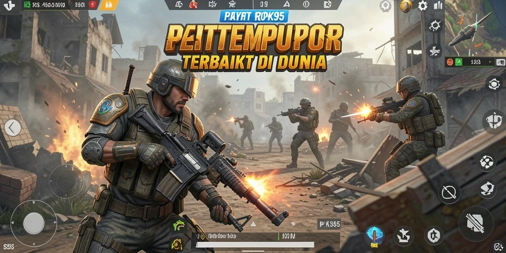 Tampilan menarik dari gameplay intens PK95 Battle Royale.