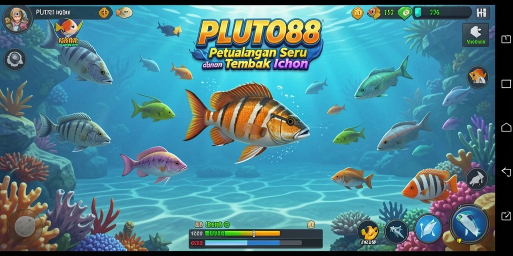 Tampilan screenshot PLUTO88 saat gameplay Tembak Ikan yang seru.
